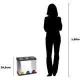 Msv Željezna kanta za smeće 3x8 l za odvojeni otpad/s pedalom u mat srebrnoj boji Tri Selectif – | shoptok.hr
