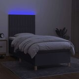  Box spring postelja z vzmetnico LED temno siva 80x200 cm blago, (20937230) | Shoptok.si