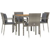  5-dijelni vrtni blagovaonski set sivi od poliratana Siva Dužina stola 90 cm | shoptok.hr