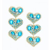 Fenzy elegantni viseči uhani z okrasnimi diamanti, modri | Shoptok.si