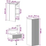  Set ormarića za kupaonicu 4 pcs Staro drvo 43 x 16 x 62,5 cm | shoptok.hr