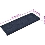  Prostirke za stepenice samoljepljive 15 kom 65x21x4 cm plave pravokutne rubove | shoptok.hr