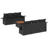  7-dijelni set vrtnih sofa od poliratana s jastucima crni Crna 65.5 x 62 x 69 cm | shoptok.hr