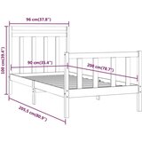  Za krevet od masivne borovine 90 x 200 cm | shoptok.hr