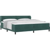vidaXL Box Spring postelja z vzmetnico, temno zelena, 200x200 cm, žamet, (22051328) | Shoptok.si