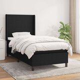 vidaXL Box spring postelja z vzmetnico črna 90x200 cm blago | Shoptok.si