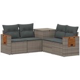  Set sofe 5 kom. Siva i tamno siva Poli Rattan i čelik | shoptok.hr