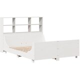 Krevet s regalom za knjige bez madraca bijeli 160x200cm od drva | Eponuda.com