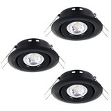 Eglo Set okroglih LED vgradnih svetilk Saliceto Mini-Puck (4,2 W, Ø x V: 7,7 x 2,3 cm, Črna, Topla bela) | Shoptok.si