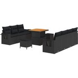 vidaXL Vrtna sedežna garnitura z blazino 10 pcs Črna 80 x 80 x 71 cm, (5000020276) | Shoptok.si
