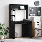 vidaXL Stol s policom Crni hrast 91 x 50 x 149 cm Konstruirano drvo Cijene