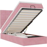 vidaXL Otomanski posteljni okvir z vzmetnicami roza 90x200cm žamet | Shoptok.si
