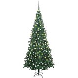 vidaXL umjetno božićno drvce LED s kuglicama L 240 cm zeleno | shoptok.hr