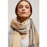Marisse Dark Beige Checkered Scarf With Fringes | ePonuda.com