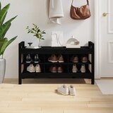  Klupa za hodnik Crna 110x40x60 cm od masivne borovine | shoptok.hr