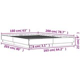 Okvir za krevet boja hrasta 160x200 cm od konstruiranog drva | shoptok.hr