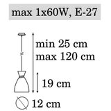  Luster na sajli NAOMI 1xE27/60W/230V | Eponuda.com