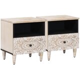  Ormar za krevet 2 pcs Bijelo 40 x 33 x 46 cm Čvrsto drvo manga | shoptok.hr