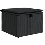  The Living Store Vrtni stolček z blazino črn 55x55x37 cm poli ratan - Vrtni Stolček, (21449786) | Shoptok.si