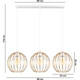  Luster na sajli MAT 3xE27/60W/230V bela/bakarna | Eponuda.com