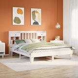 Maison Chic Posteljni okvir - Dvoposteljna postelja - Zakonska postelja brez vzmetnice bel 180x200 cm trdna borovina-J3623, (21761833) | Shoptok.si