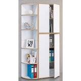 Livetastic KOTNI REGAL 33/183/33 cm bela, medeni hrast | Shoptok.si