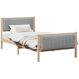 Okvir kreveta s uzglavljem Smeđa i svijetlo siva 100 x 200 cm | shoptok.hr