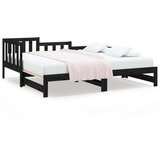  Izvlečna dnevna postelja črna 2x(80x200) cm trdna borovina, (20685002) | Shoptok.si