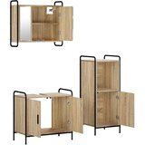  Set ormarića za kupaonicu 3 kom. Hrast sonoma 40 x 36 x 99 5 cm - Hrast sonoma Kupaonski ormarić (2 vrata) + viseći ormarić + ku | shoptok.hr