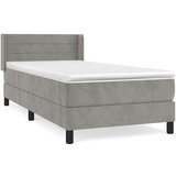 Box spring postelja z vzmetnico svetlo siv 90x190 cm žamet, (20726162) | Shoptok.si