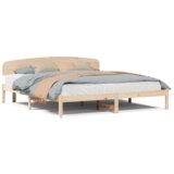 vidaXL krevetni Ram s Uzglavljem 180x200 cm Masivna Borovina | shoptok.hr