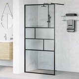  Zid za walk-in tuš Crna 100 x 195 x 0,5 cm Staklo i aluminij Cijene