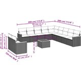 12-dijelni set vrtnih sofa od poliratana s jastucima crni | shoptok.hr