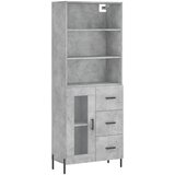 Maison Chic Visoka Komoda - Predalnik betonsko siva 69,5x34x180 cm inženirski les, (21720646) | Shoptok.si