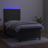  box spring s madracem LED tamnosivi 100x200 cm baršun | shoptok.hr