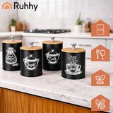 Ruhhy posude za kavu, čaj i šećer 1,5 l, set 4 kom, loft | shoptok.hr