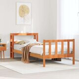  Okvir kreveta s uzglavljem voštano smeđi 90x200 cm od borovine | shoptok.hr