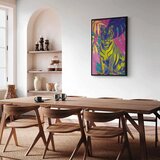  Slika - Colorful Tiger - Intense Colors of a Tiger Surrounded by Tropical Plants 40x60 U crnom drvenom okviru | shoptok.hr