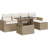 vidaXL 6-dijelni set vrtnih sofa s jastucima bež od poliratana | shoptok.hr