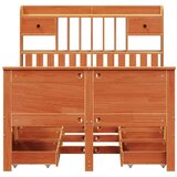  Knjižna postelja brez vzmetnice vošč. rjava 135x190 cm borovina, (21653605) | Shoptok.si