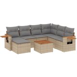 Maison Chic Seti vrtnega pohištva - Vrtna garnitura - Vrtni pohištvo set 8-delna z blazinami bež poli ratan, (21801867) | Shoptok.si