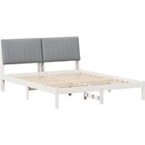  Okvir za krevet s uzglavljem Bijelo 160 x 200 cm tkanina | shoptok.hr