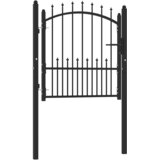  Vrata za ogradu EMMEN s šiljcima čelik 104x97 cm crna | shoptok.hr