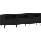 vidaXL RTV Omara Črna Oreh 150x30x44,5 cm Inženirski Les, (22016125)