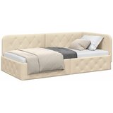  Kutni okvir kreveta Krema 90 x 200 cm tkanina | shoptok.hr