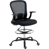 HOMCOM pisalni stol poliester, večplastna plošča 62D x 59Š x 99–119V cm Črna, (5000243001) Cene