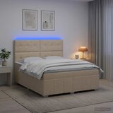  LED okvir za krevet s madracem Krem 140 x 200 cm Tkanina | shoptok.hr