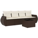 Maison Chic Seti vrtnega pohištva - Vrtna garnitura - Vrtni pohištvo set 5-delna z blazinami rjav poli ratan, (21815371) | Shoptok.si