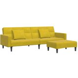 vidaXL Kavč dvosed s stolčkom za noge rumen žamet, (21228614) | Shoptok.si