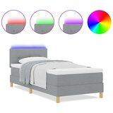  Krevet s podnicom s madracem i LED svjetlom svjetlosiva 90 x 200 cm tkanina | shoptok.hr